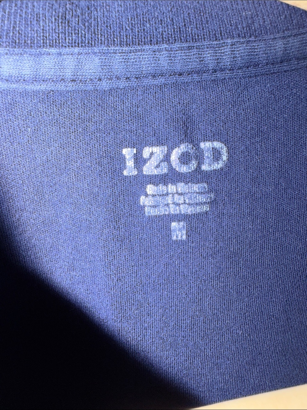 Izod Vintage Navy Sleeveless Polo Tank with Light Blue Trim & 3/4 Zipper - Picture 2 of 10